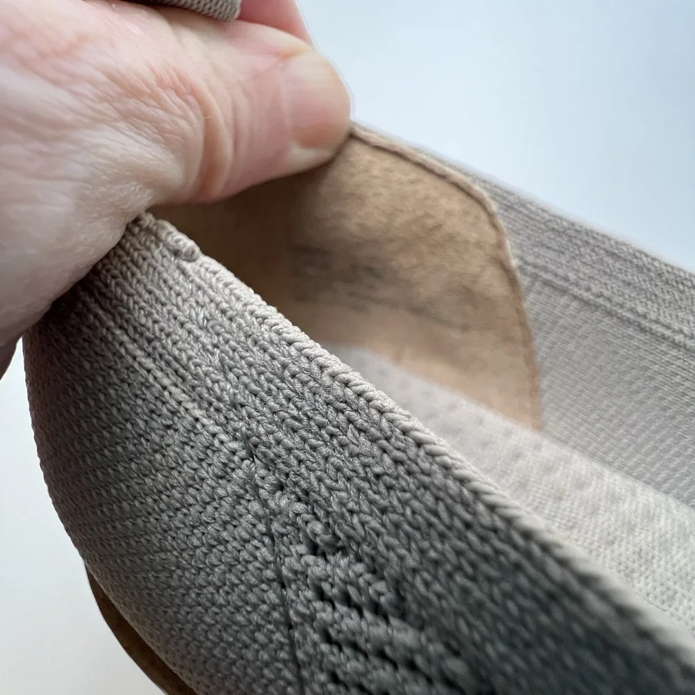 Adam Tucker Honor Mesh  Knit Slip On Flat  Shoes Women's 8.5 M  Taupe Textile
